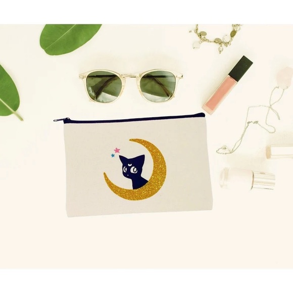 Anime Pencil Case | Sailor Moon Luna Cosmetic Bag | Kawaii Black Cat Purse Pouch - Picture 2 of 2